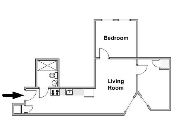 Nueva York 1 Dormitorio apartamento - esquema  (NY-20500)