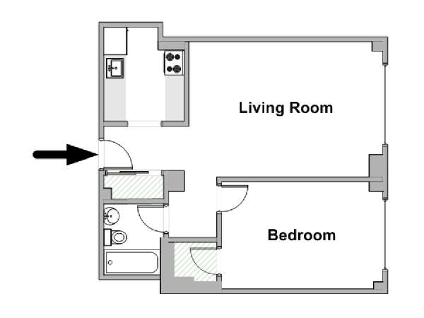 Nueva York 1 Dormitorio apartamento - esquema  (NY-20514)
