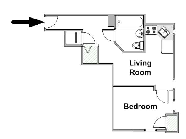 New York T2 logement location appartement - plan sch&eacute;matique  (NY-20545)