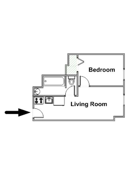 New York 1 Bedroom apartment - apartment layout  (NY-20547)