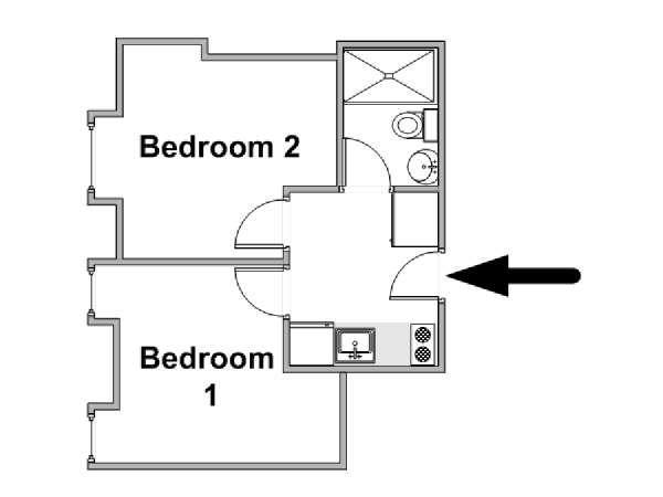 New York 2 Bedroom apartment - apartment layout  (NY-20555)