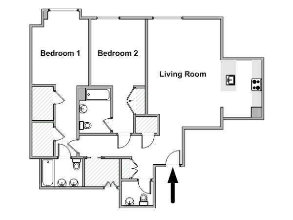 Nueva York 2 Dormitorios apartamento - esquema  (NY-20573)