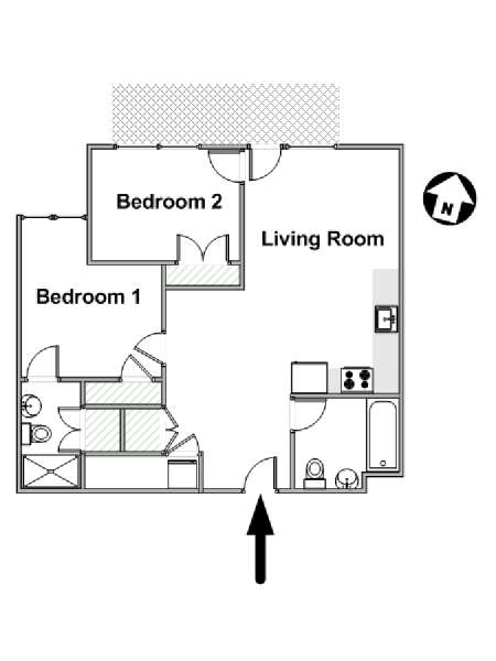 New York 2 Bedroom apartment - apartment layout  (NY-20597)