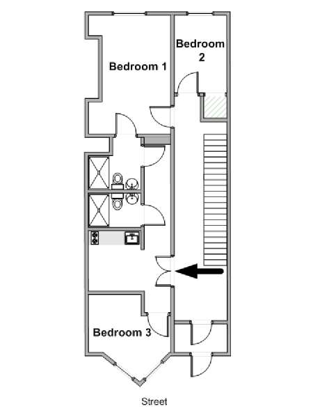Nueva York 3 Dormitorios piso para compartir - esquema  (NY-20637)