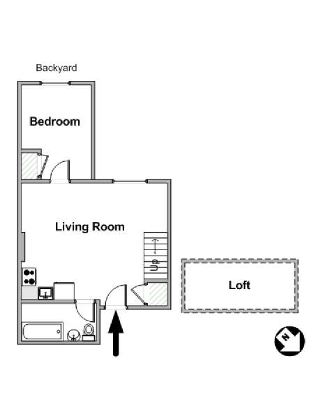 New York 1 Bedroom roommate share apartment - apartment layout  (NY-20656)