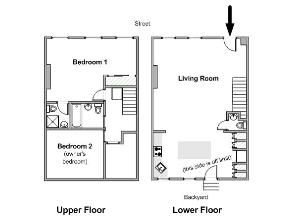 New York 2 Bedroom roommate share apartment - apartment layout  (NY-20683)