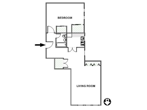 New York 1 Bedroom apartment - apartment layout  (NY-2755)