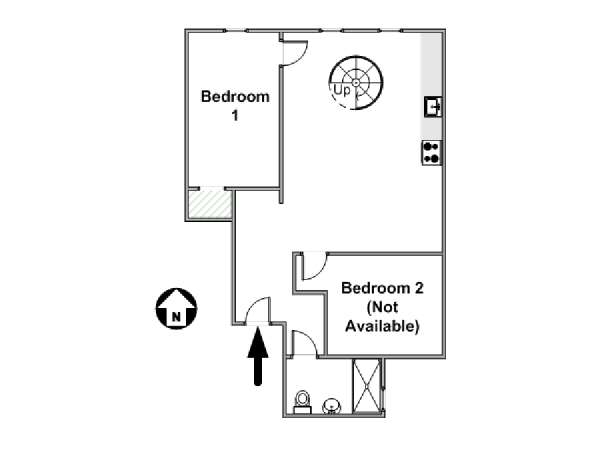New York 3 Camere da letto - Duplex stanza in affitto - piantina approssimativa dell' appartamento  (NY-3011)
