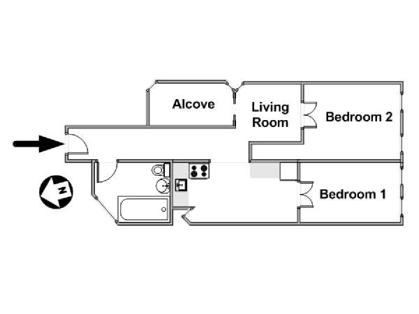 Nueva York 2 Dormitorios piso para compartir - esquema  (NY-3201)