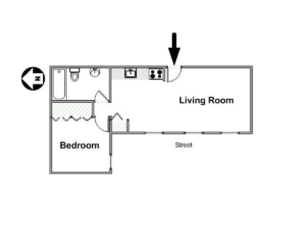 New York 1 Bedroom apartment - apartment layout  (NY-3352)