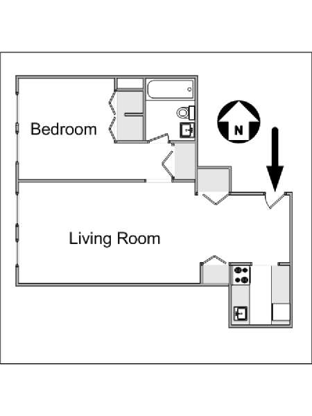 New York 1 Bedroom apartment - apartment layout  (NY-4527)