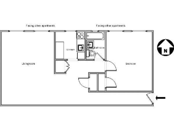 New York 2 Zimmer ferienwohnung - layout  (NY-5214)