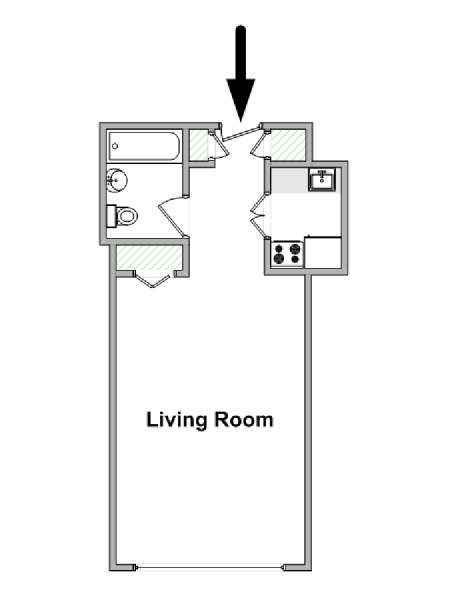 New York Studio T1 logement location appartement - plan schématique  (NY-5289)