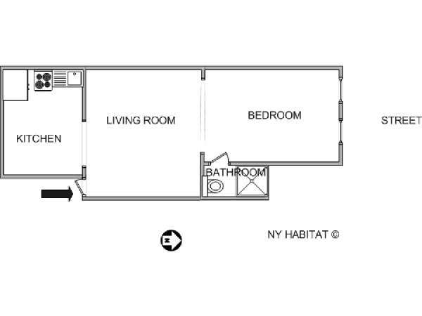 New York Monolocale appartamento casa vacanze - piantina approssimativa dell' appartamento  (NY-5307)