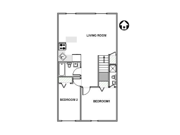 New York 2 Camere da letto appartamento - piantina approssimativa dell' appartamento  (NY-5576)