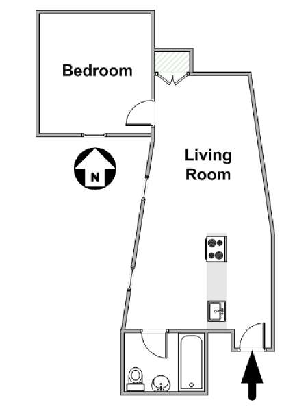New York 2 Zimmer wohnungsvermietung - layout  (NY-6250)