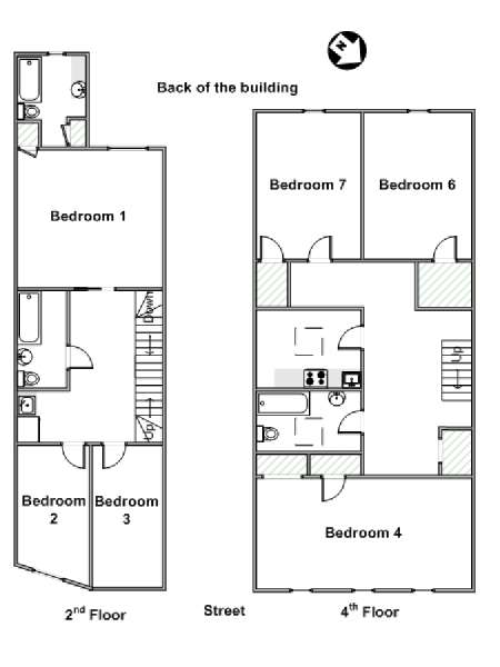 New York 7 Bedroom roommate share apartment - apartment layout 1 (NY-6777)
