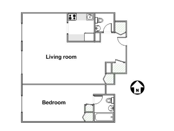 New York T2 logement location appartement - plan schématique  (NY-6934)