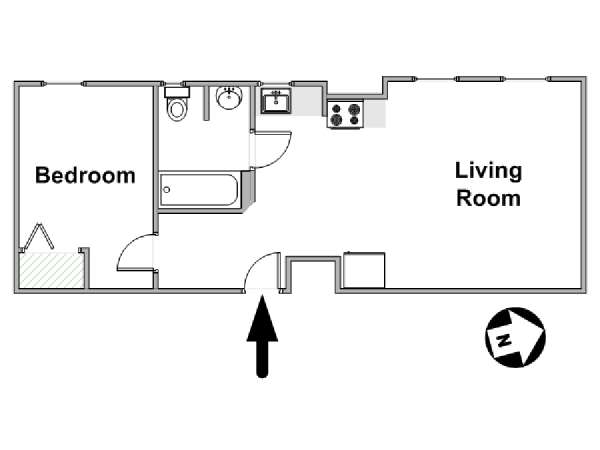 New York T2 logement location appartement - plan schématique  (NY-7139)