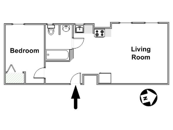 New York 2 Zimmer wohnungsvermietung - layout  (NY-7139)