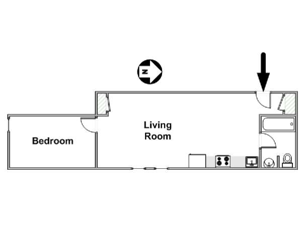 Nueva York 1 Dormitorio apartamento - esquema  (NY-7354)