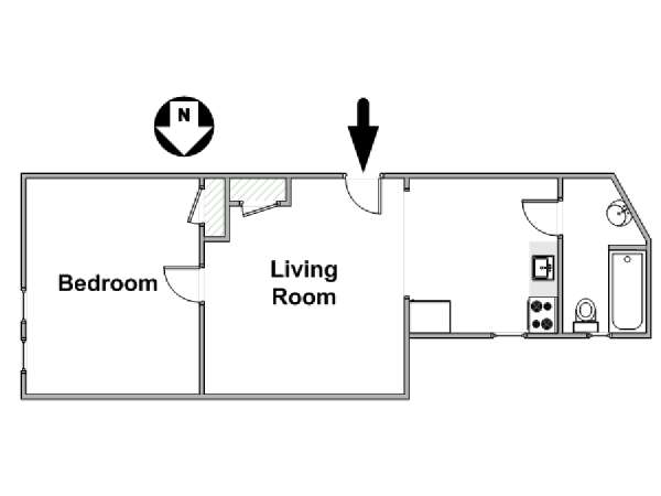 New York 2 Zimmer wohnungsvermietung - layout  (NY-7355)