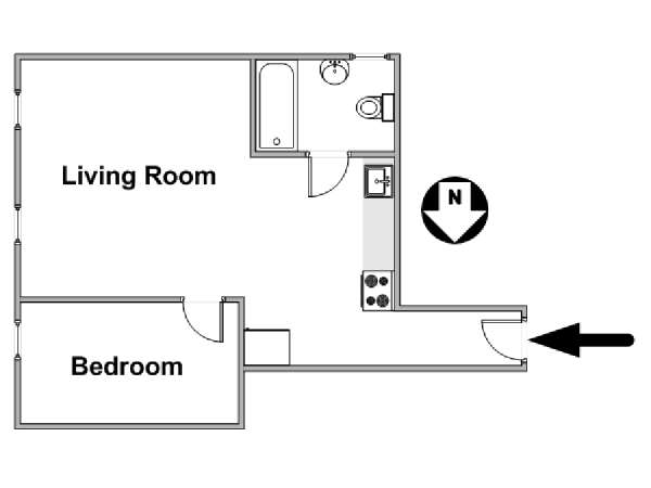 New York 1 Bedroom apartment - apartment layout  (NY-7705)