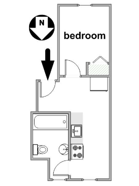 Nueva York 1 Dormitorio apartamento - esquema  (NY-8132)