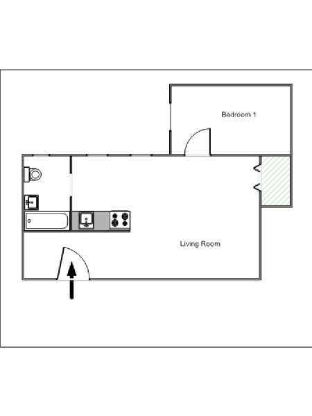 New York 1 Bedroom apartment - apartment layout  (NY-8598)