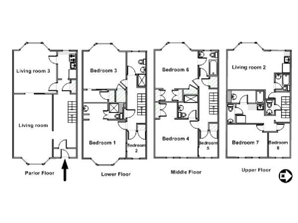 Nueva York 7 Dormitorios piso para compartir - esquema  (NY-9712)