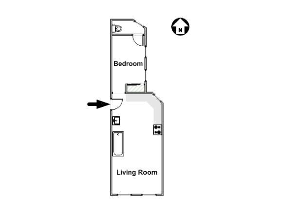 New York 1 Bedroom apartment - apartment layout  (NY-9716)