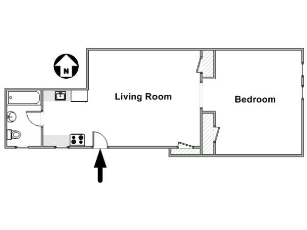 New York 1 Bedroom apartment - apartment layout  (NY-9799)