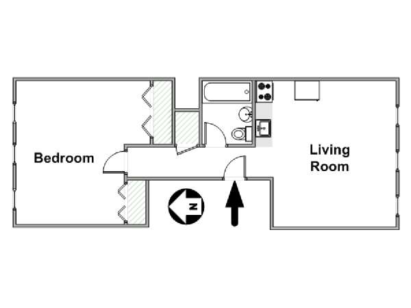 New York 2 Zimmer wohnungsvermietung - layout  (NY-9832)