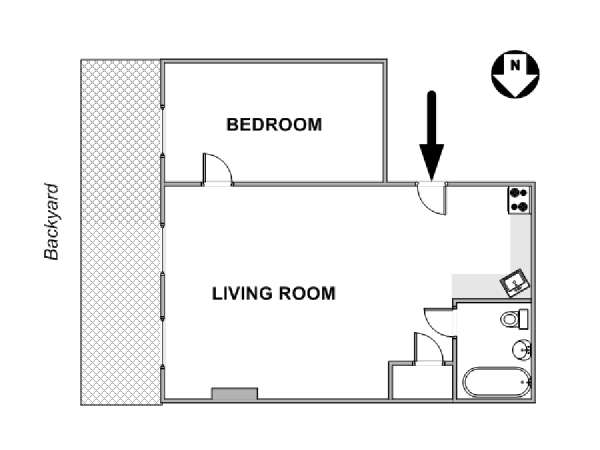 New York 1 Bedroom apartment - apartment layout  (NY-9844)