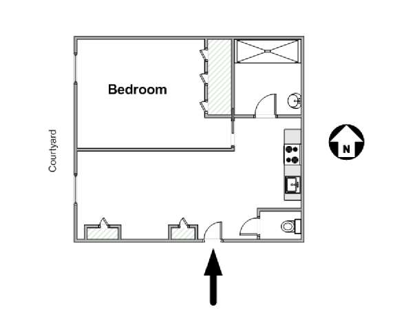 Paris 1 Bedroom apartment - apartment layout  (PA-999)