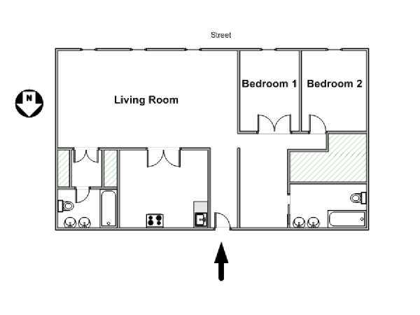 París 2 Dormitorios apartamento - esquema  (PA-1460)