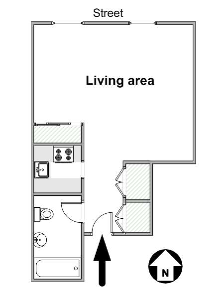 Paris Studiowohnung wohnungsvermietung - layout  (PA-1589)