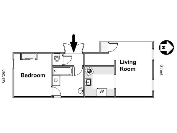 París 1 Dormitorio apartamento - esquema  (PA-2165)