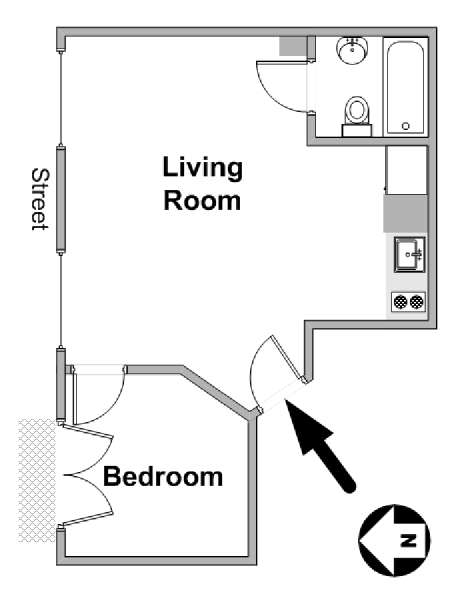 Paris 2 Zimmer wohnungsvermietung - layout  (PA-2281)