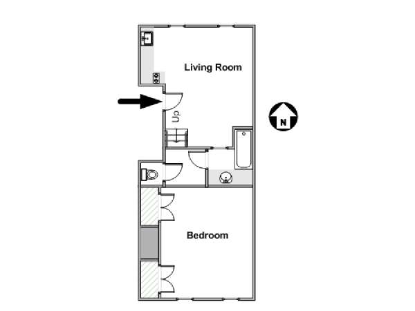 Paris 1 Bedroom apartment - apartment layout  (PA-2575)