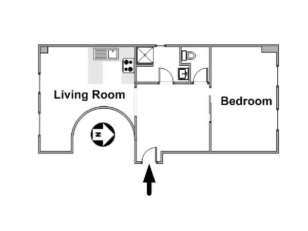 Paris 1 Bedroom apartment - apartment layout  (PA-2578)