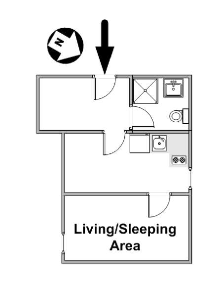 Paris Studio apartment - apartment layout  (PA-2736)