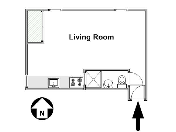 Paris Studio apartment - apartment layout  (PA-2811)