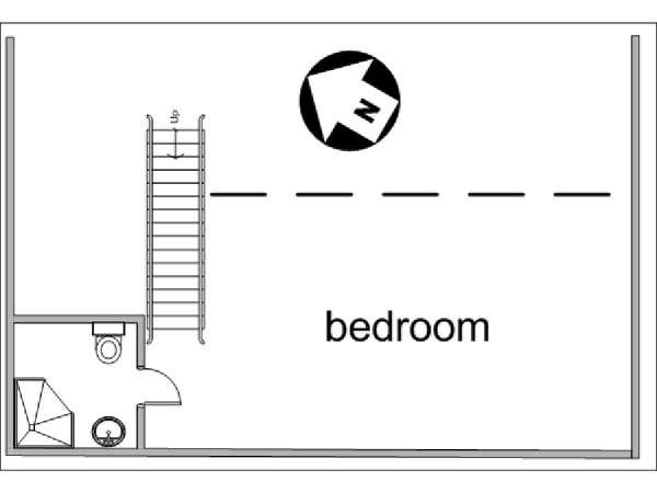 Paris 1 Bedroom - Duplex apartment - apartment layout 2 (PA-3049)
