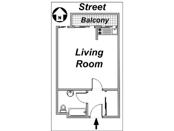 Paris Studio apartment - apartment layout  (PA-3131)