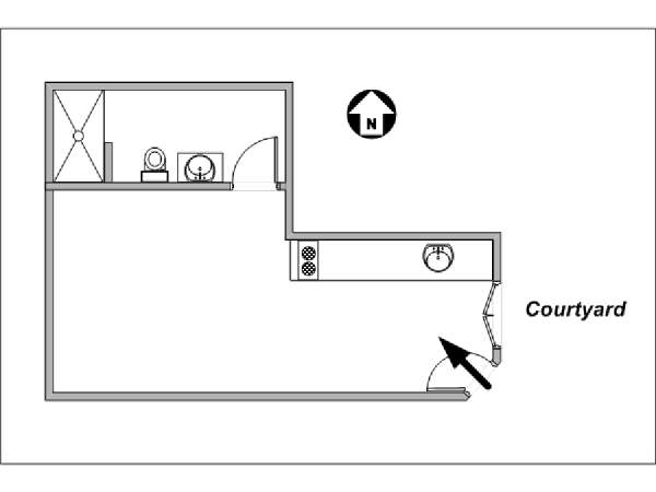 Paris Studiowohnung wohnungsvermietung - layout  (PA-3352)