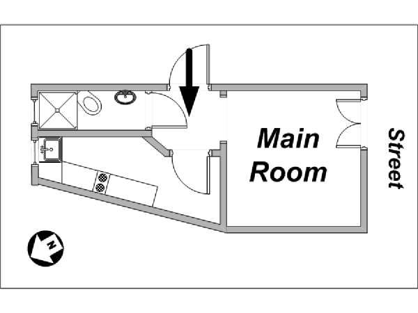 Paris Studiowohnung wohnungsvermietung - layout  (PA-3622)