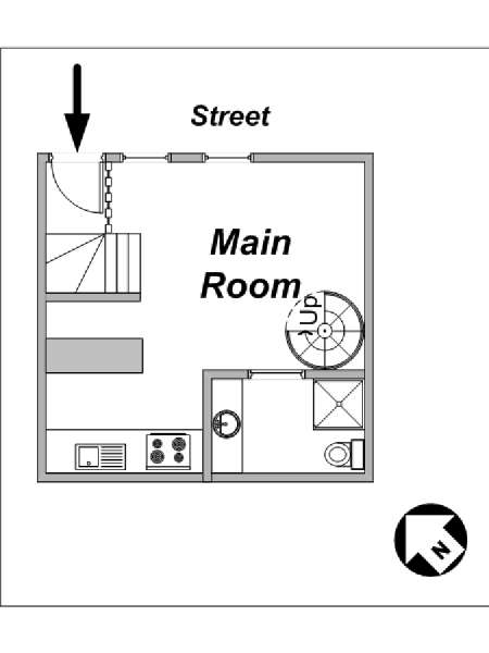 Paris T2 - Duplex logement location appartement - plan schématique 1 (PA-3749)