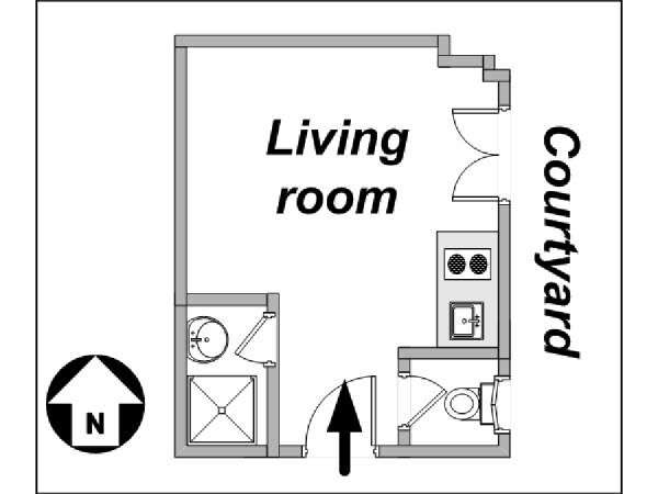 Paris Studio apartment - apartment layout  (PA-3809)