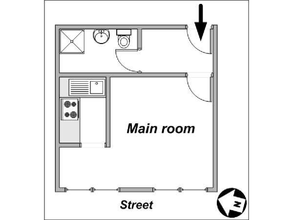 Paris Studio apartment - apartment layout  (PA-3957)